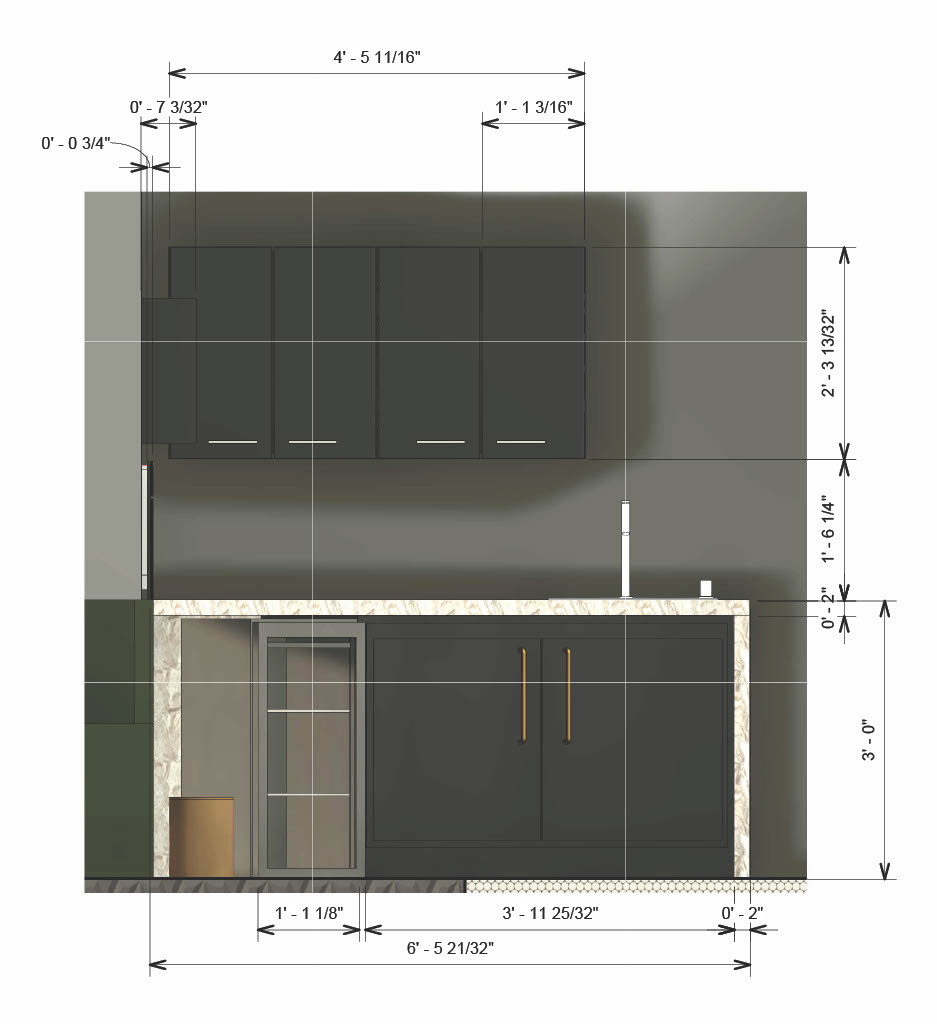 Front View Kitchen Elevation