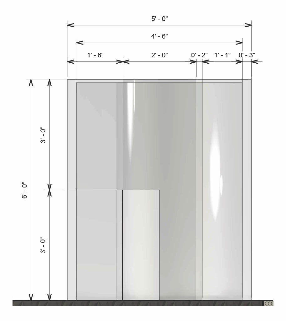 Side View Fish Tank Elevation