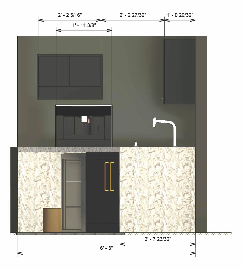 Side View Kitchen Elevation